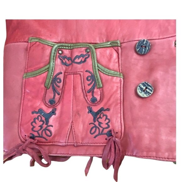 Vintage 90"s LS Sound Original Leather Jacket Rose Pink 41” Chest M/L Size 38 - Picture 11 of 12